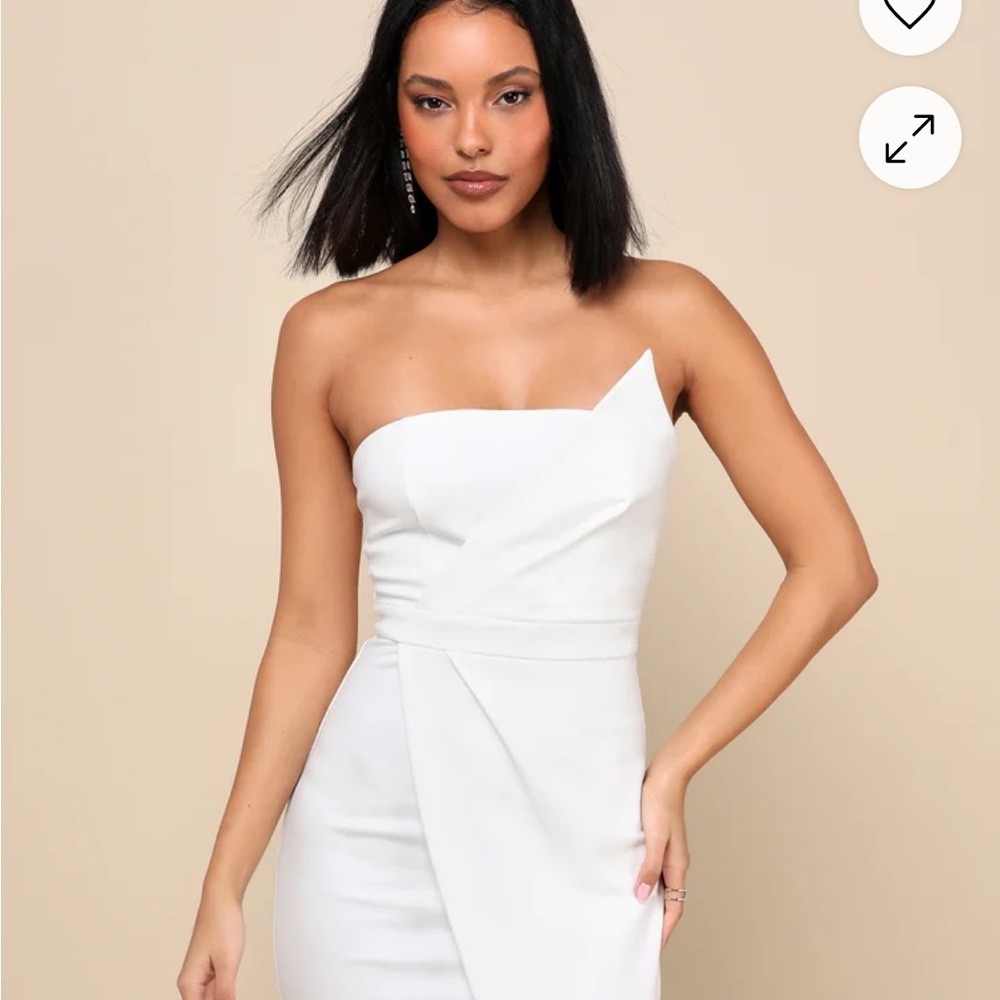 Queen of the City White Strapless Bodycon Dress